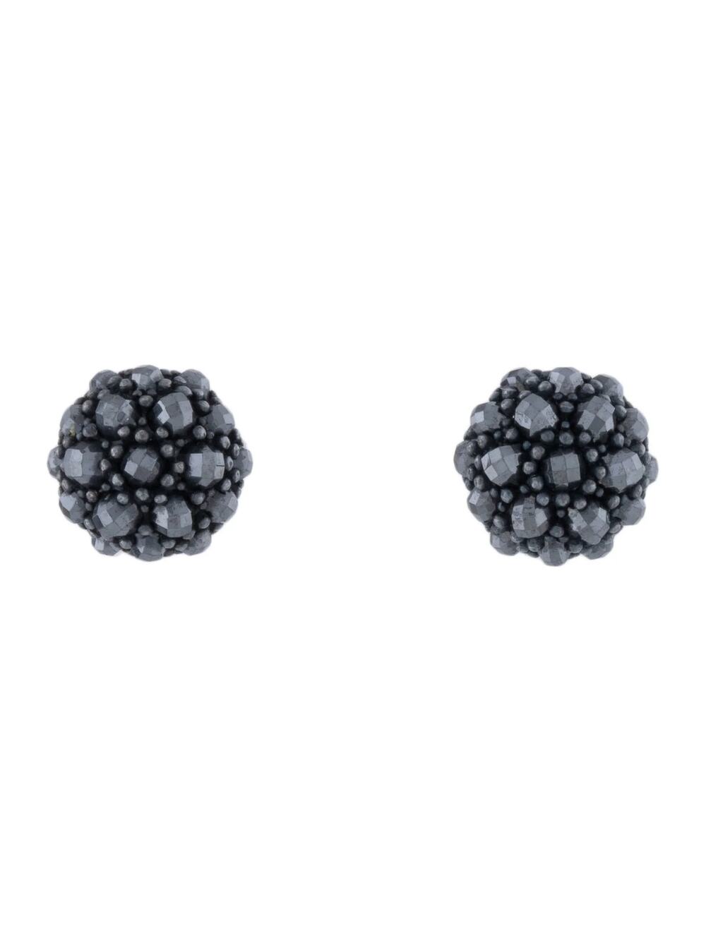 David Yurman Black Hematite Osetra Stud Sterling Silver Earrings 925